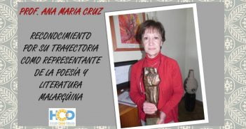 RECONOCIMIENTO A LA PROF. ANA MARÍA CRUZ POR LOGROS OBTENIDOS COMO REPRESENTANTE DE LA POESÍA Y LITERATURA