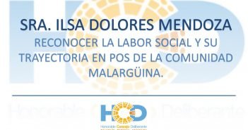 RECONOCER LA LABOR SOCIAL DE LA SRA. ILSA DOLORES MENDOZA Y SU TRAYECTORIA EN POS DE LA COMUNIDAD MALARGÜINA.