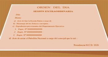 ORDEN DEL DIA 2° SESIÓN EXTRAORDINARIA 9-12-2020