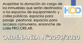 ORDENANZA N° 2.053/2.020