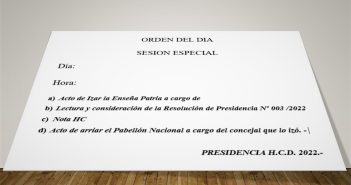 ORDEN DEL DIA SESION ESPECIAL