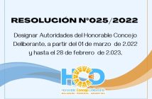 RESOLUCIÓN N° 025/2.022