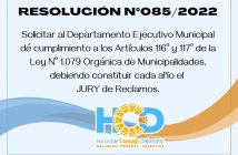 RESOLUCIÓN N° 085/2.022